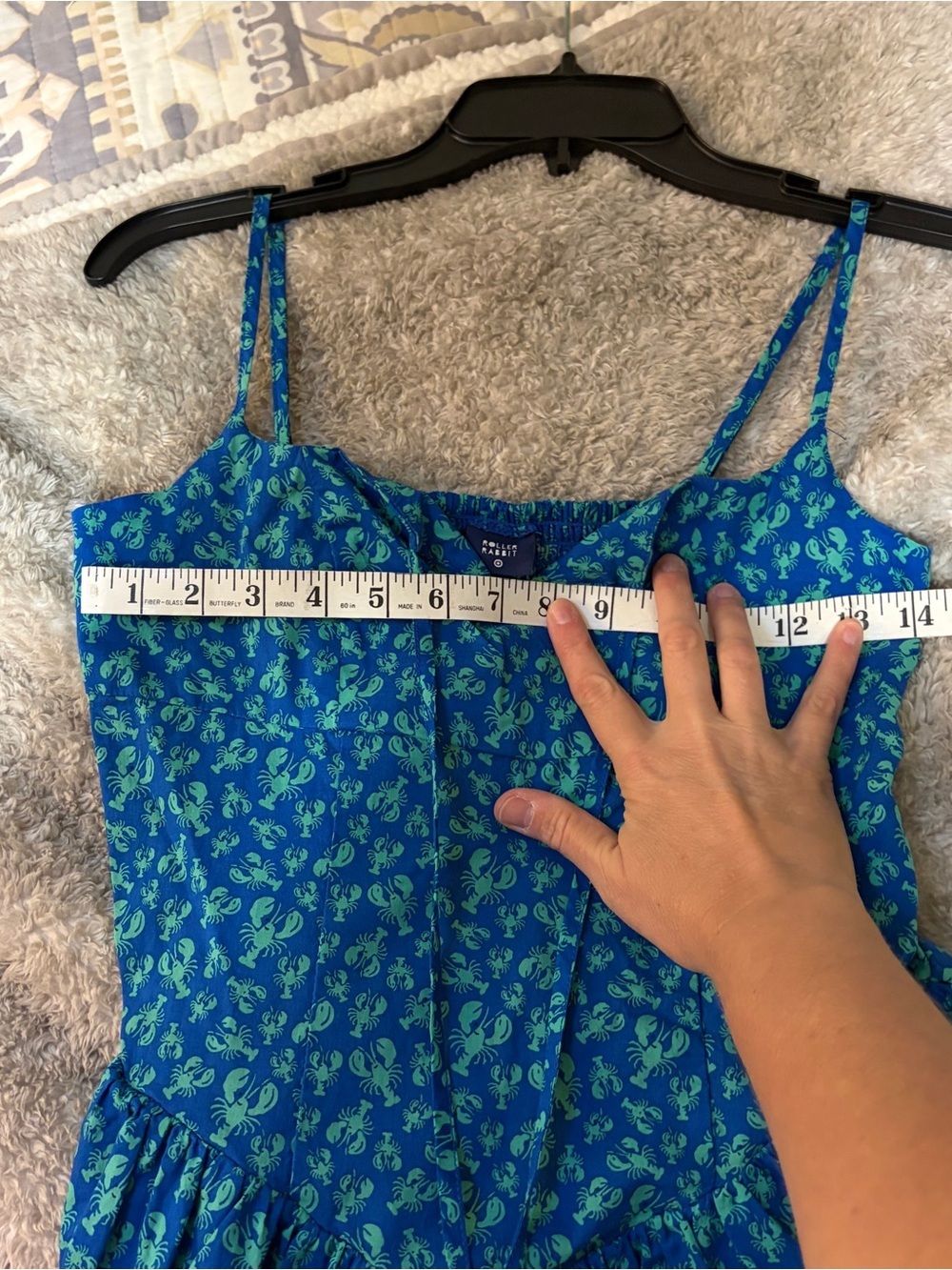 Blue Floral Spaghetti-Strap Women’s Dress - Picture 9 of 10